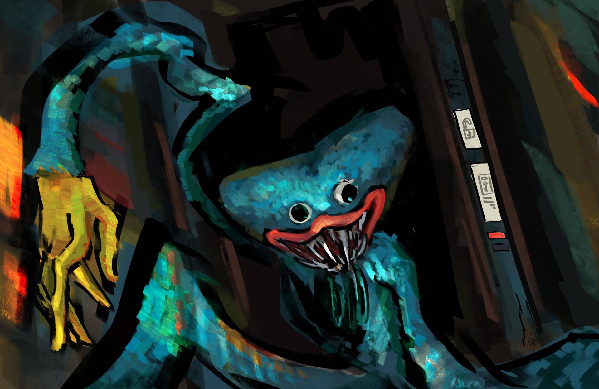 Huggy Wuggy Creepy Painting — 1920x1248 wallpaper