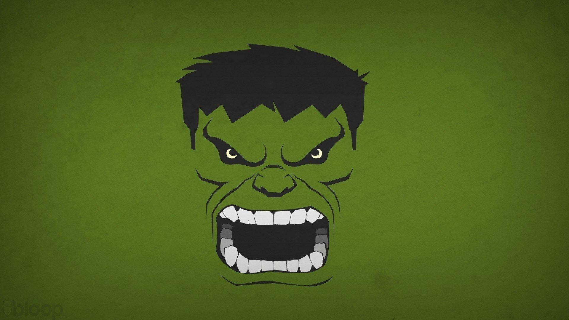 Hulk Head Green Background — 1920x1080 wallpaper