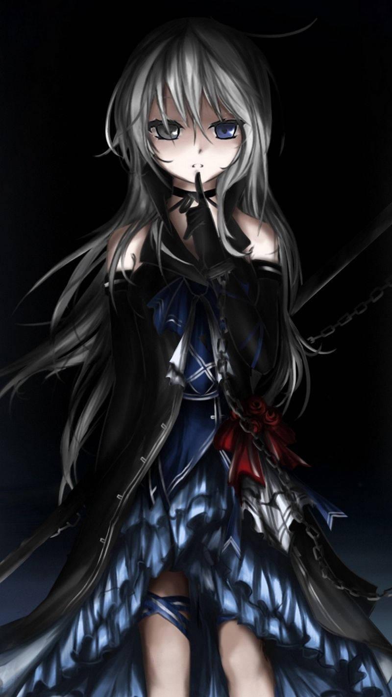 Hush Gesture Cute Anime Girl iPhone — 800x1420 wallpaper