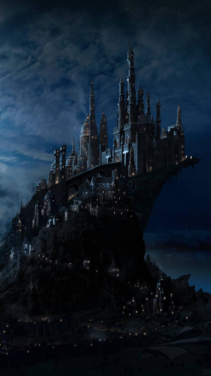 Illuminated Hogwarts Castle — 720x1280 wallpaper
