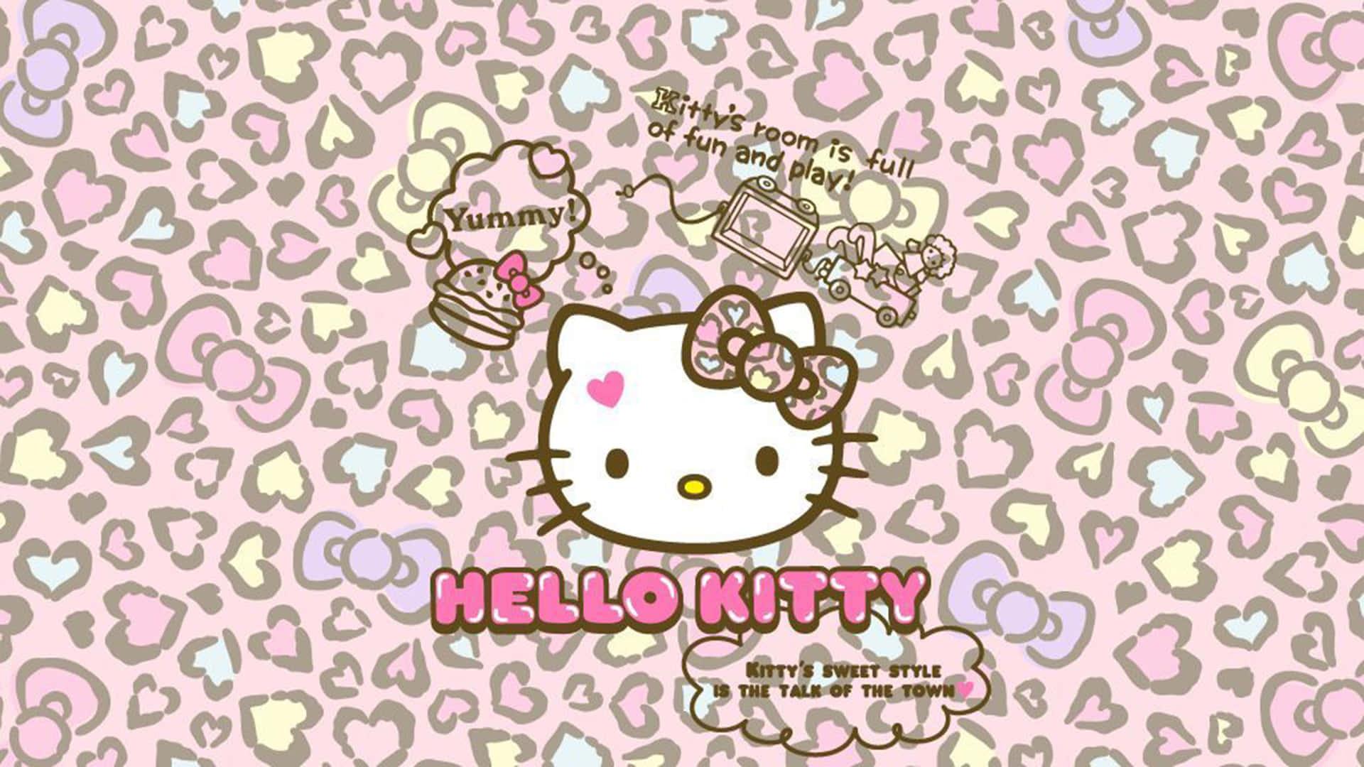 Image A Colourful Personal Computer decorated with Adorable Hello Kitty Stickers — 1920x1080 wallpaper
