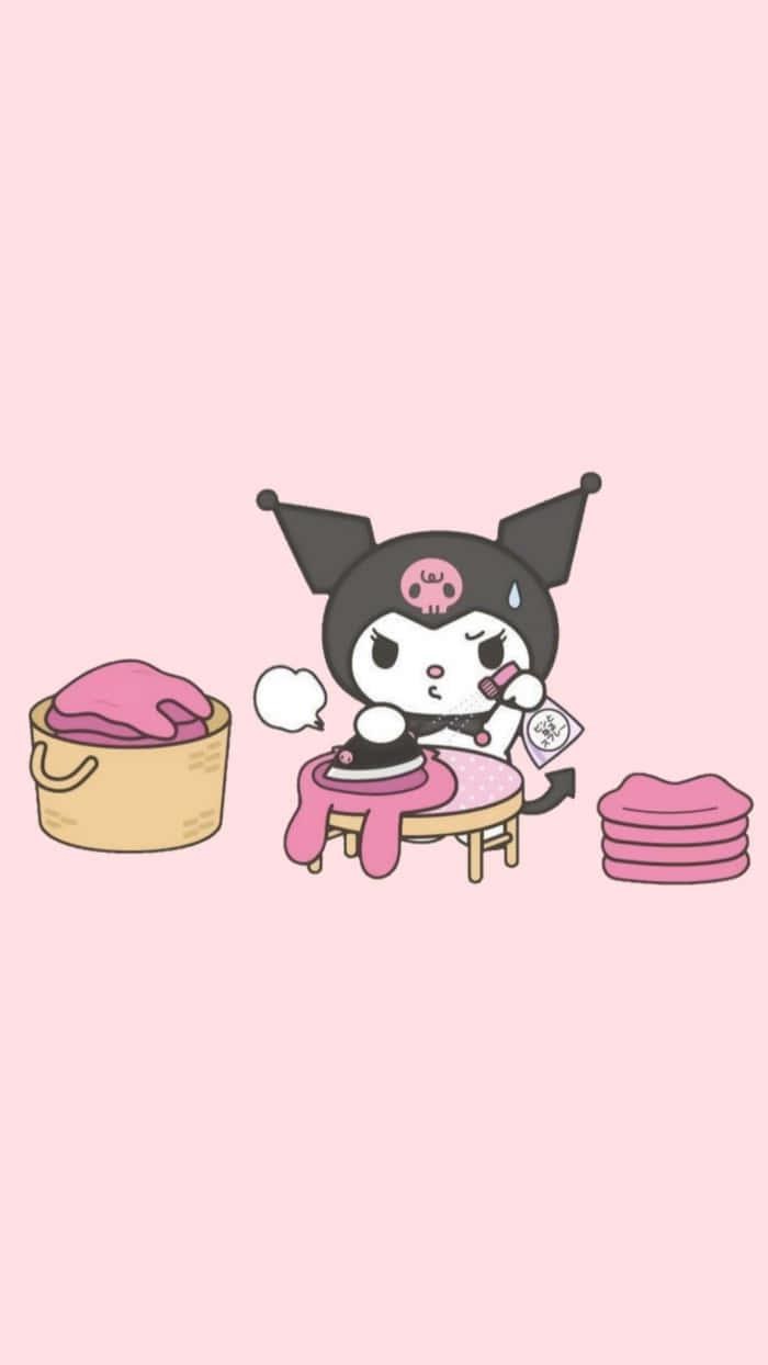 Image adorably mischievous Kuromi looking straight ahead