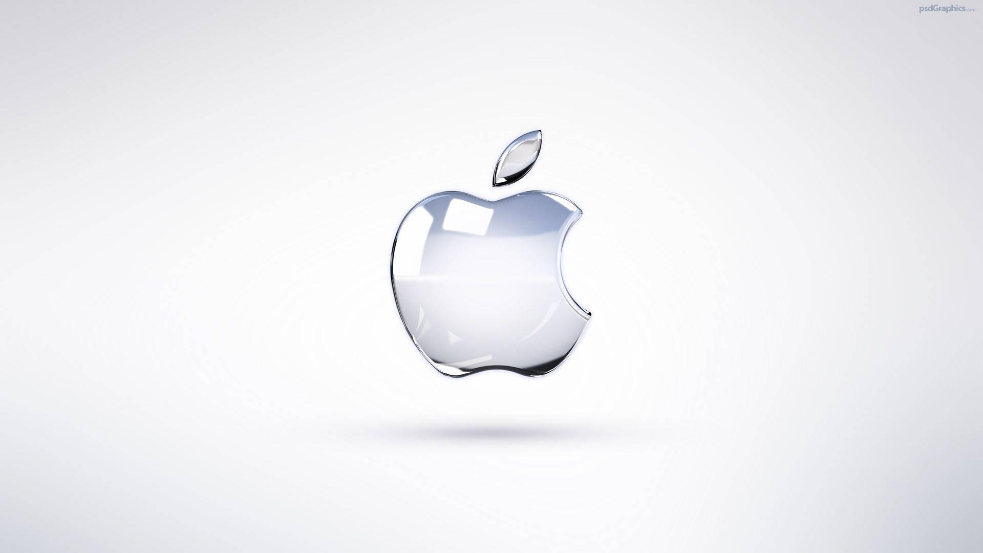 Image Apple Logo on White Background — 1920x1080 wallpaper