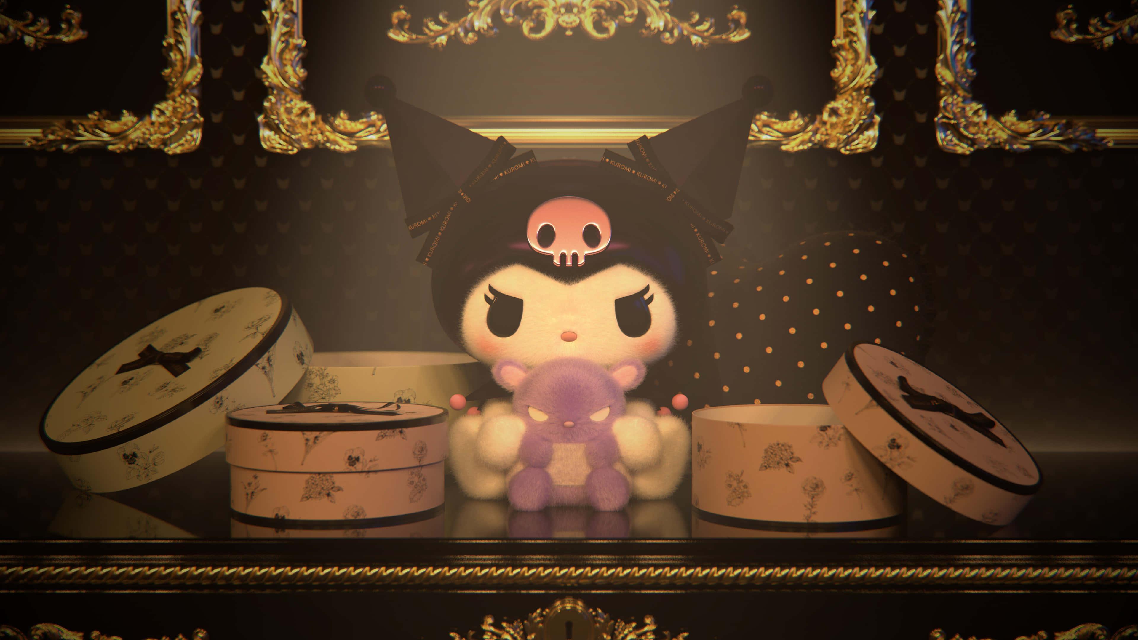 Image Kuromi Posing in Her Signature Pink Outfit