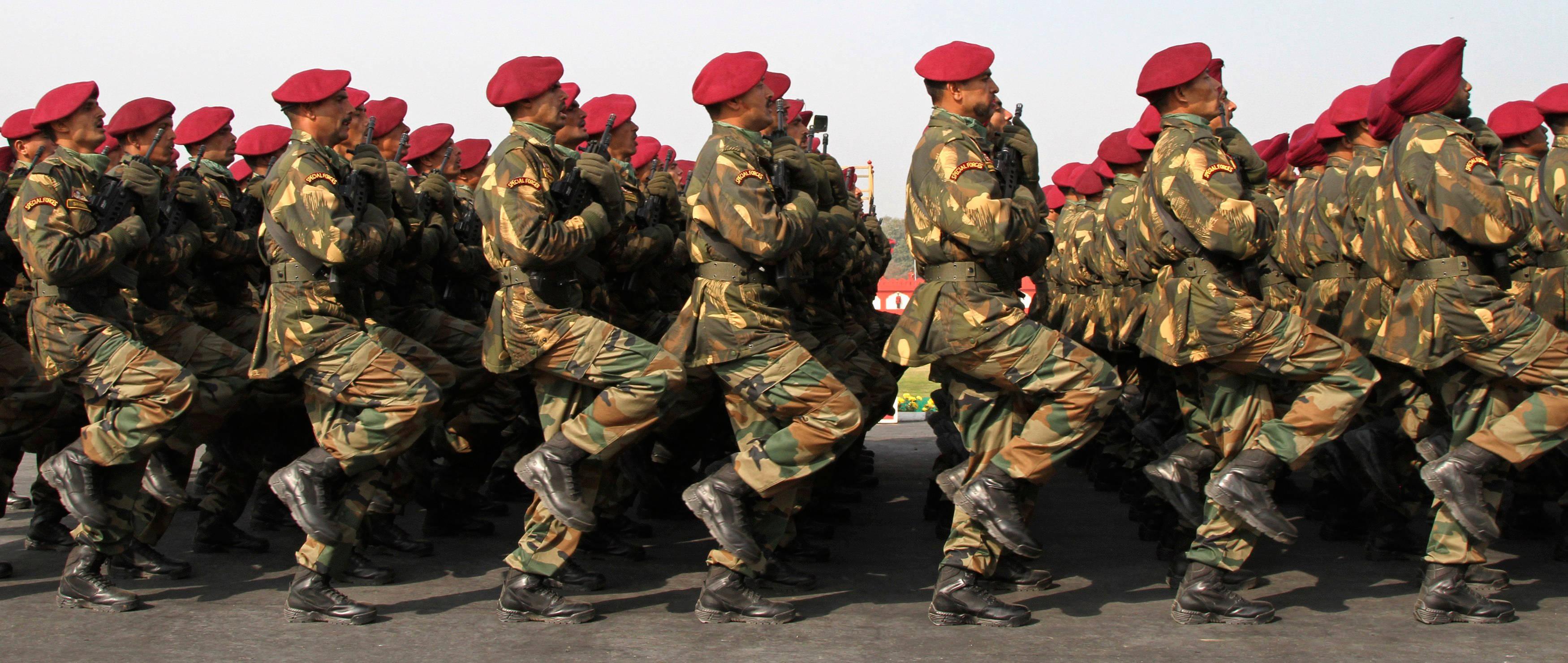 Indian Army With Red Beret — 3500x1482 wallpaper