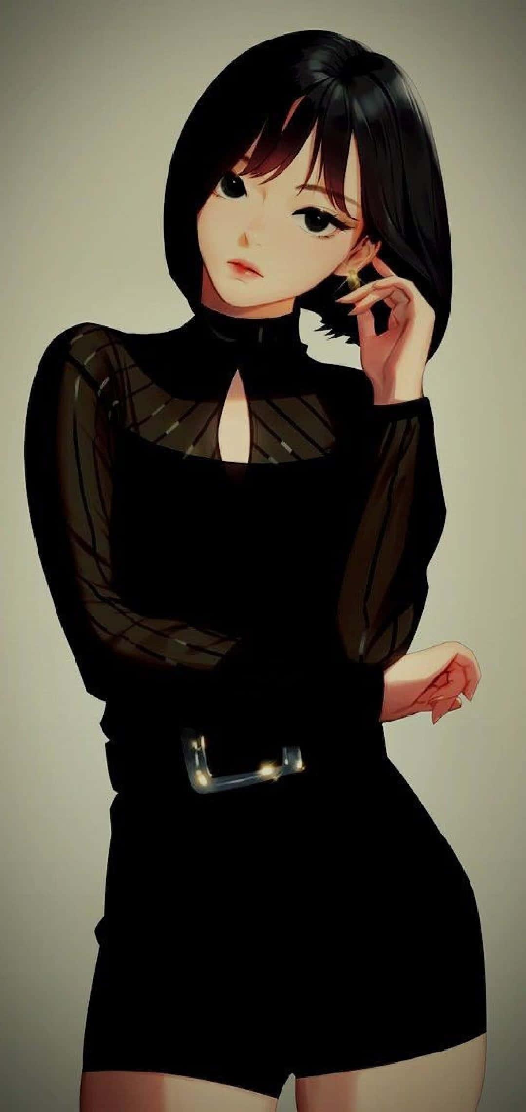 Innocence Personified - Beautiful Girl Cartoon — 1080x2280 wallpaper