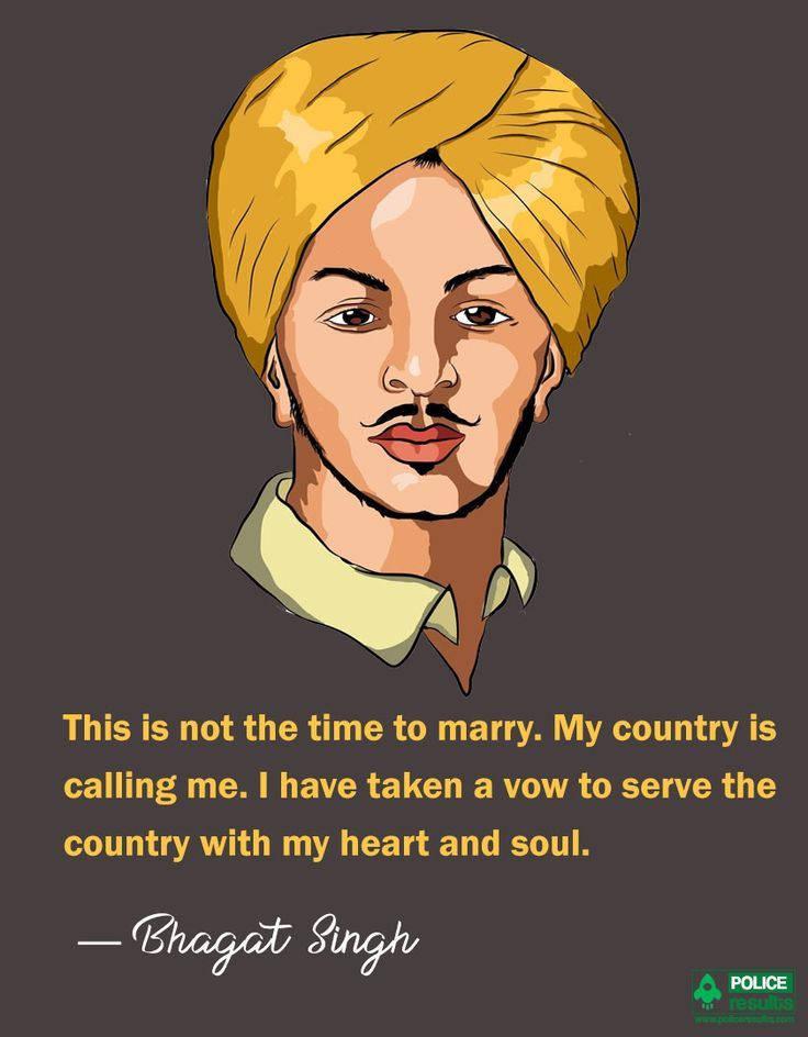 Inspirational Quote by Shaheed Bhagat Singh — 736x944 wallpaper