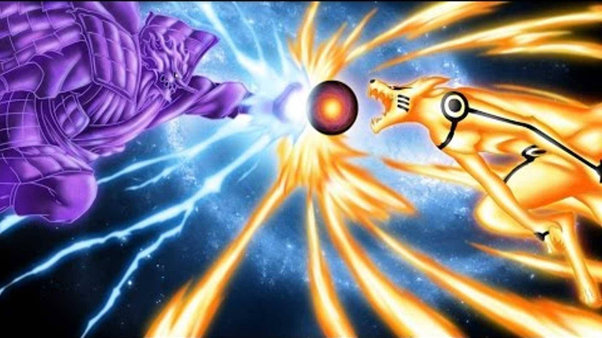 Intense Showdown - Kurama Mode Naruto and Sasuke's Susano — 1920x1080 wallpaper