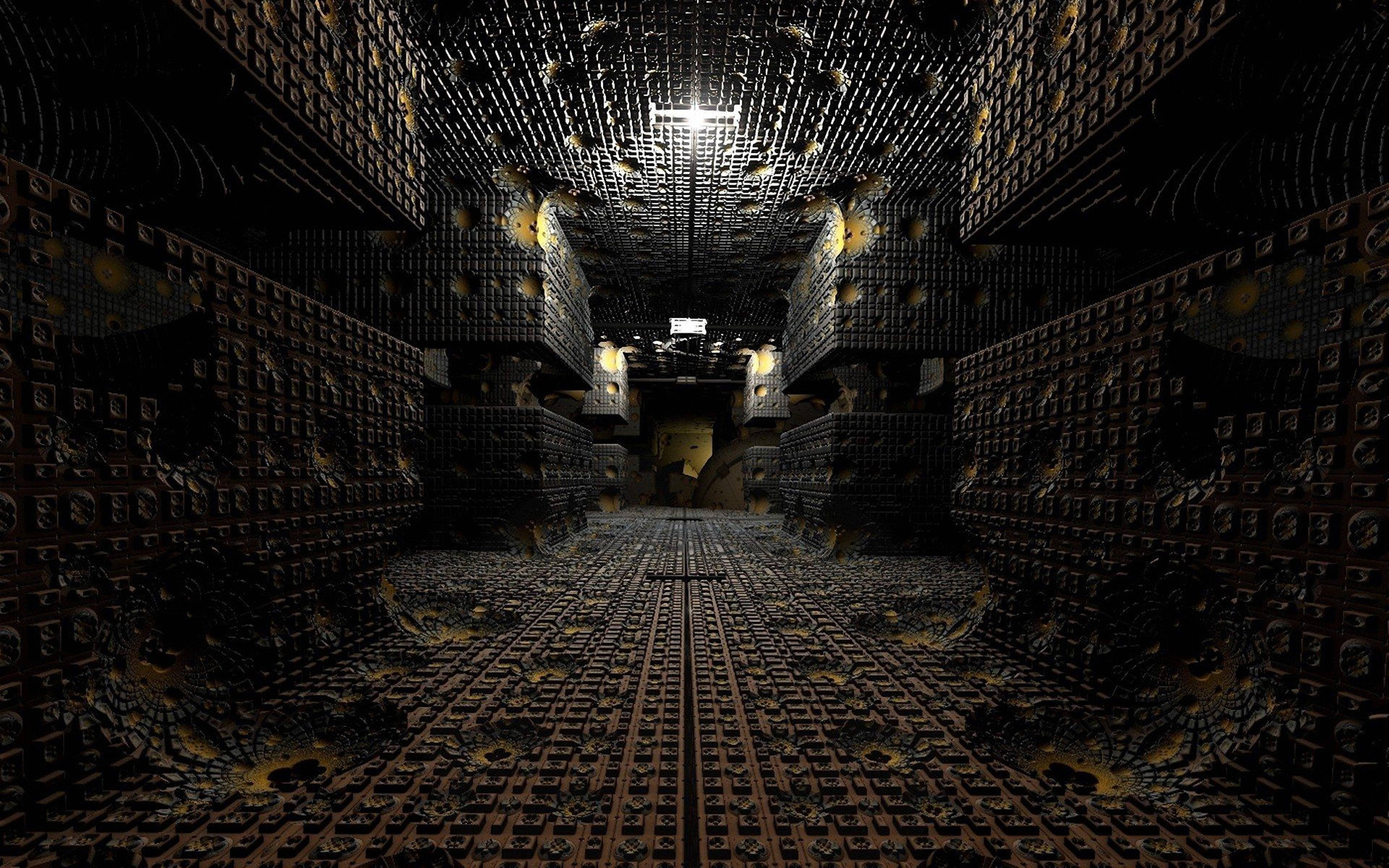 Intriguing 3D HD Dark Bizarre Hallway — 6400x4000 wallpaper