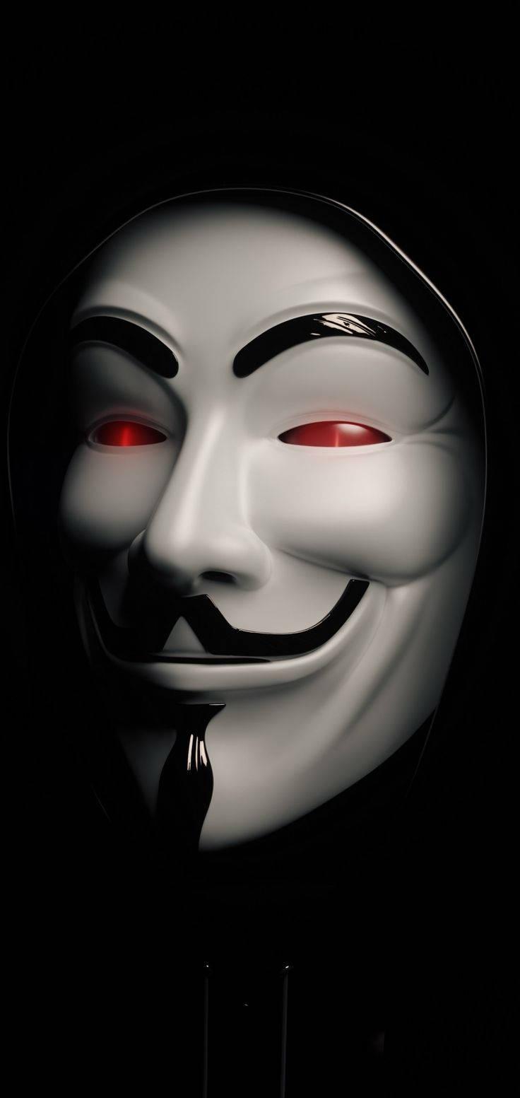 Intriguing Man in Guy Fawkes Mask Using Smartphone — 736x1553 wallpaper