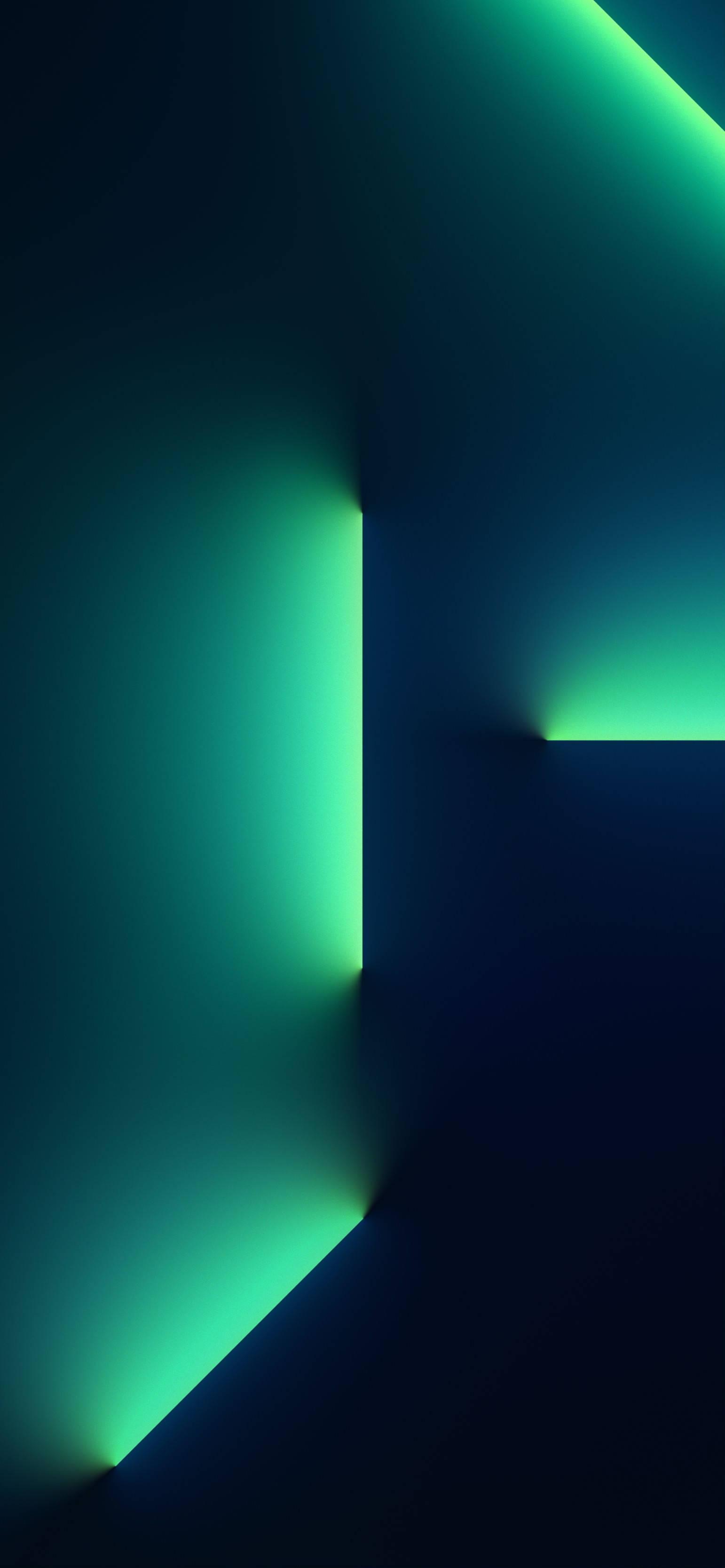 Iphone 13 Dark Green Light Beam — 1542x3334 wallpaper