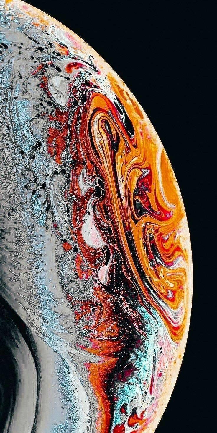 Iphone 13 IOS Orange Planet — 736x1464 wallpaper