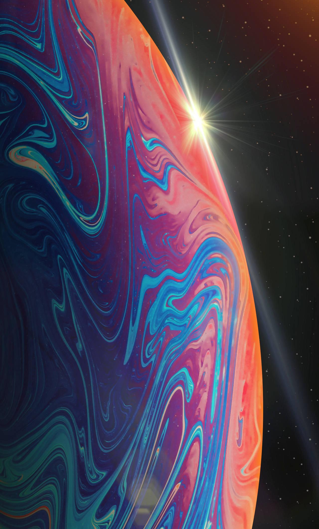 Iphone 13 IOS Purple Planet — 1280x2120 wallpaper