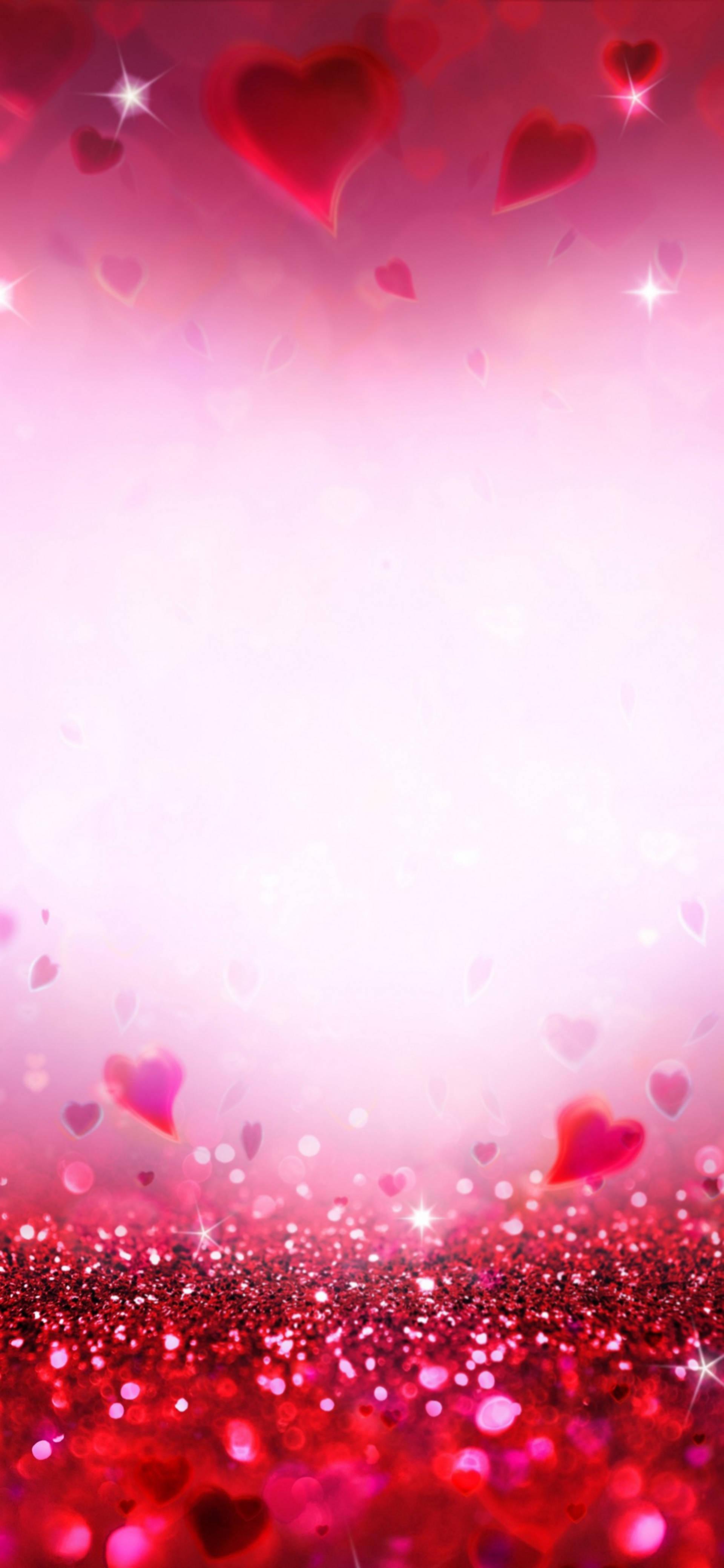 IPhone 13 Pro Max Glitter Hearts — 1920x4155 wallpaper