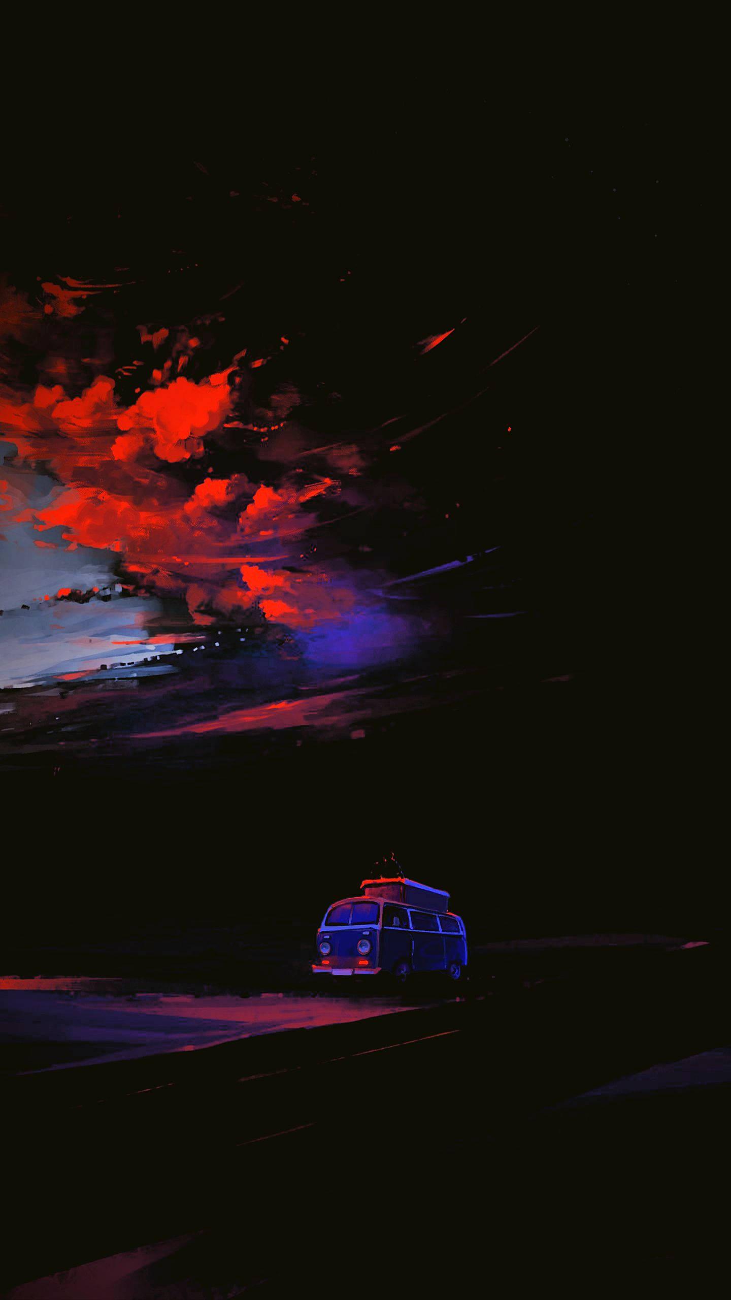 Iphone 13 Van On Road — 1440x2560 wallpaper