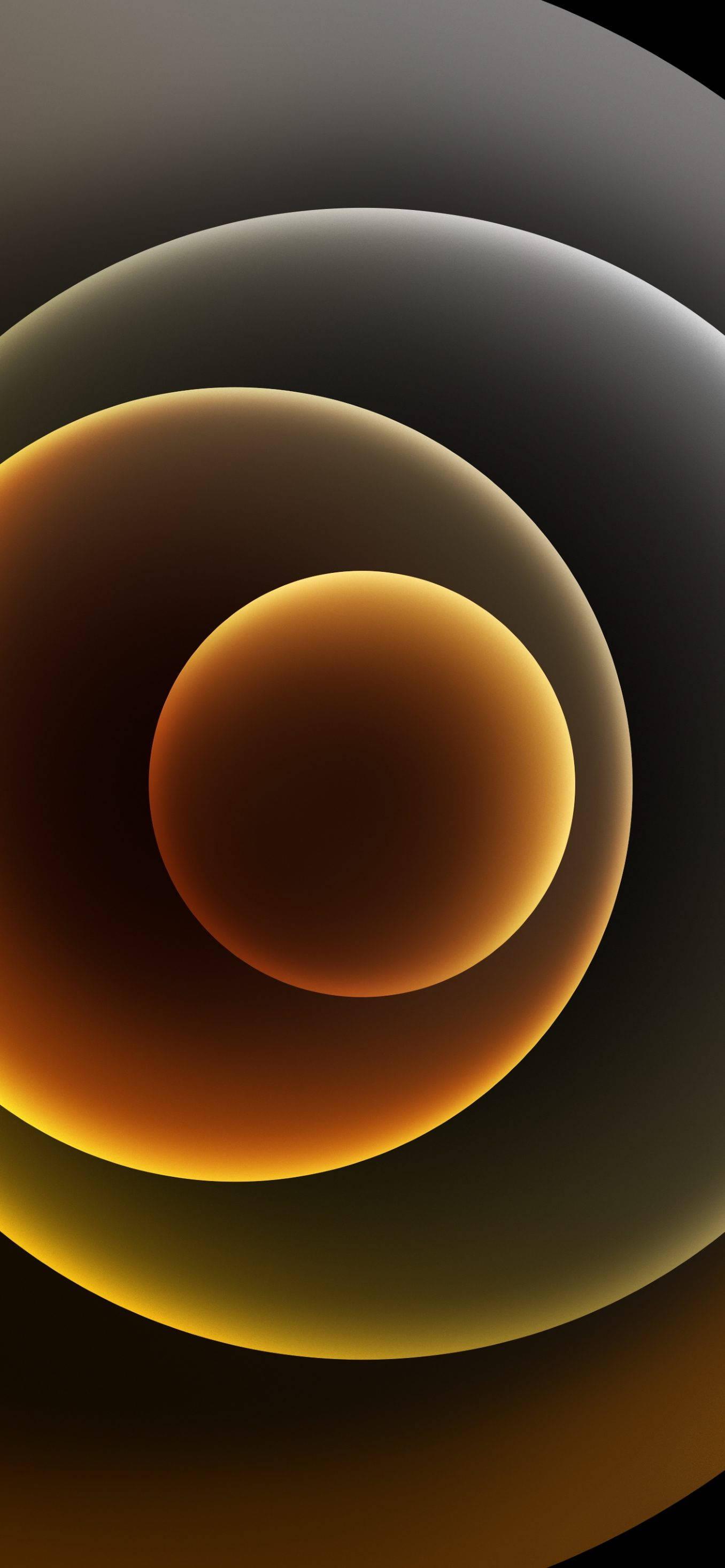 Iphone 13 Yellow Abstract Circles — 1356x2934 wallpaper