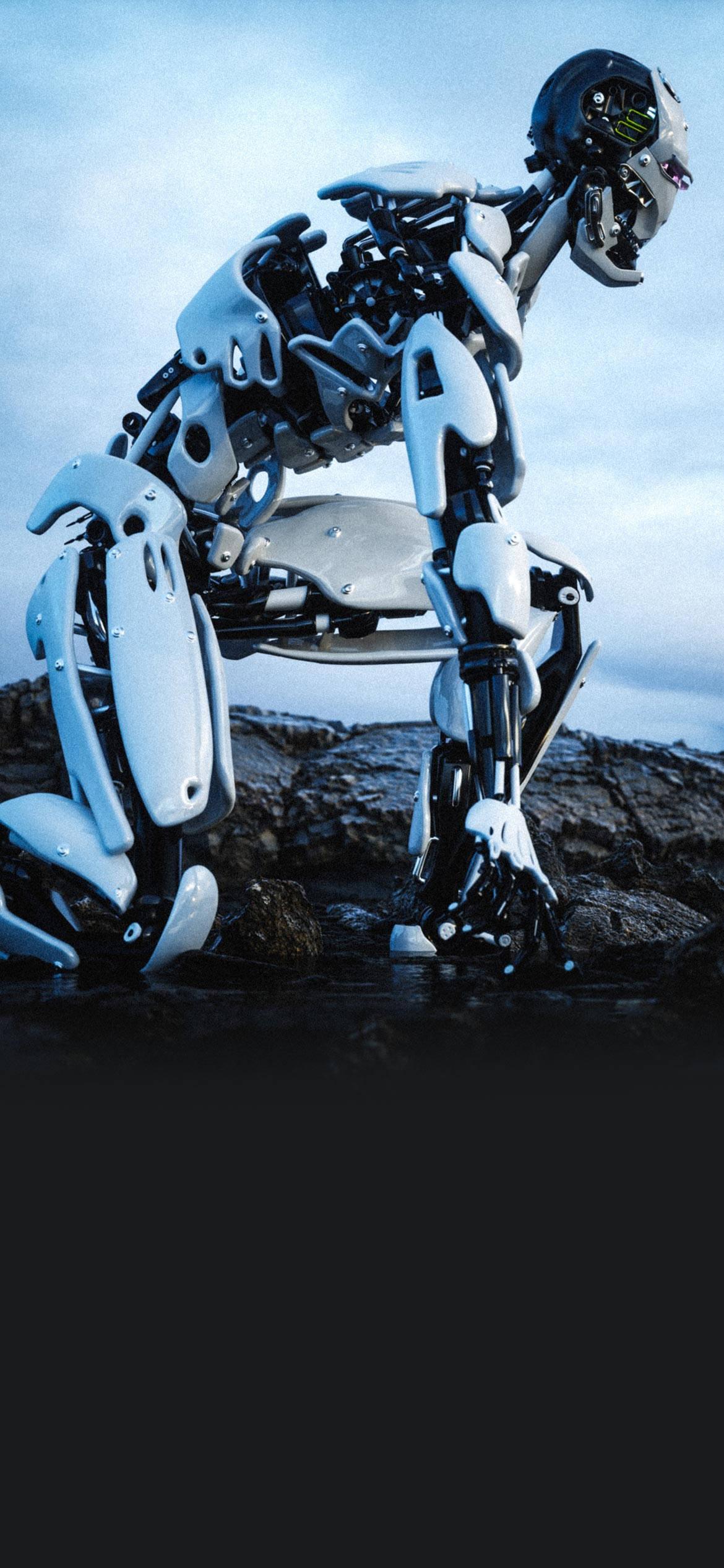 iPhone 14 Pro 3D White Robot