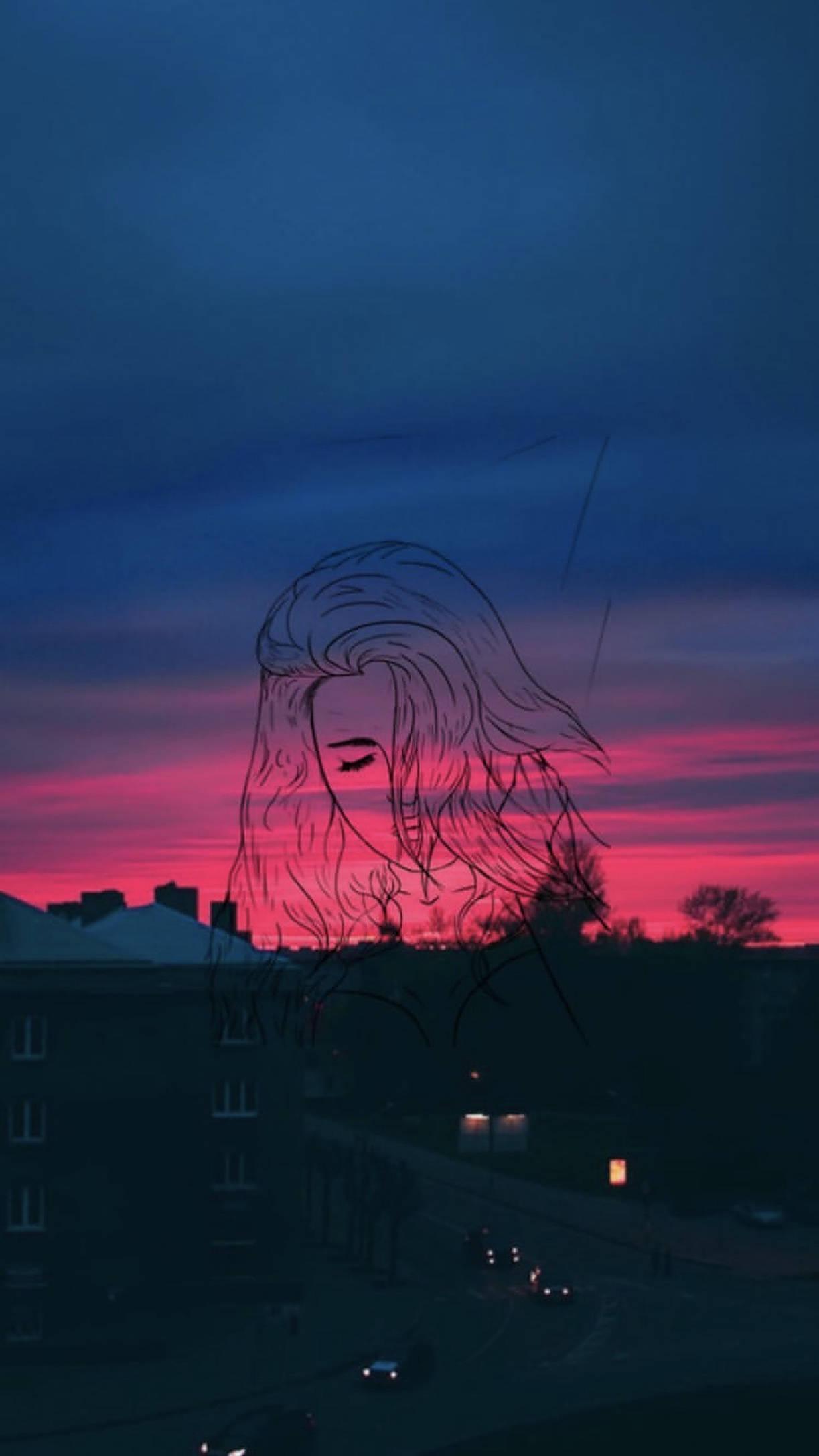 Iphone Aesthetic Girl Outline — 1223x2174 wallpaper