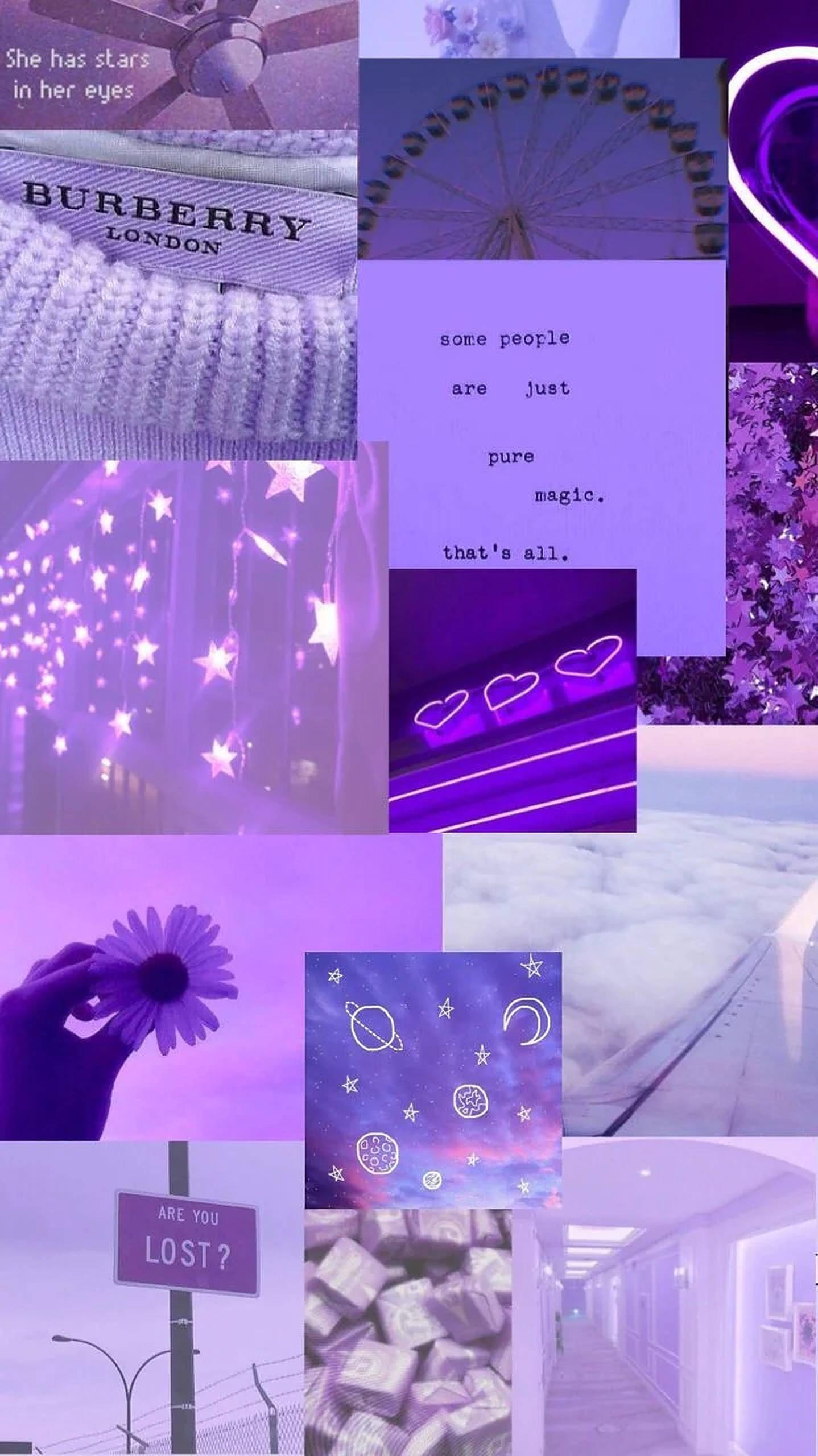 Iphone Aesthetic Lilac Collage — 1438x2560 wallpaper