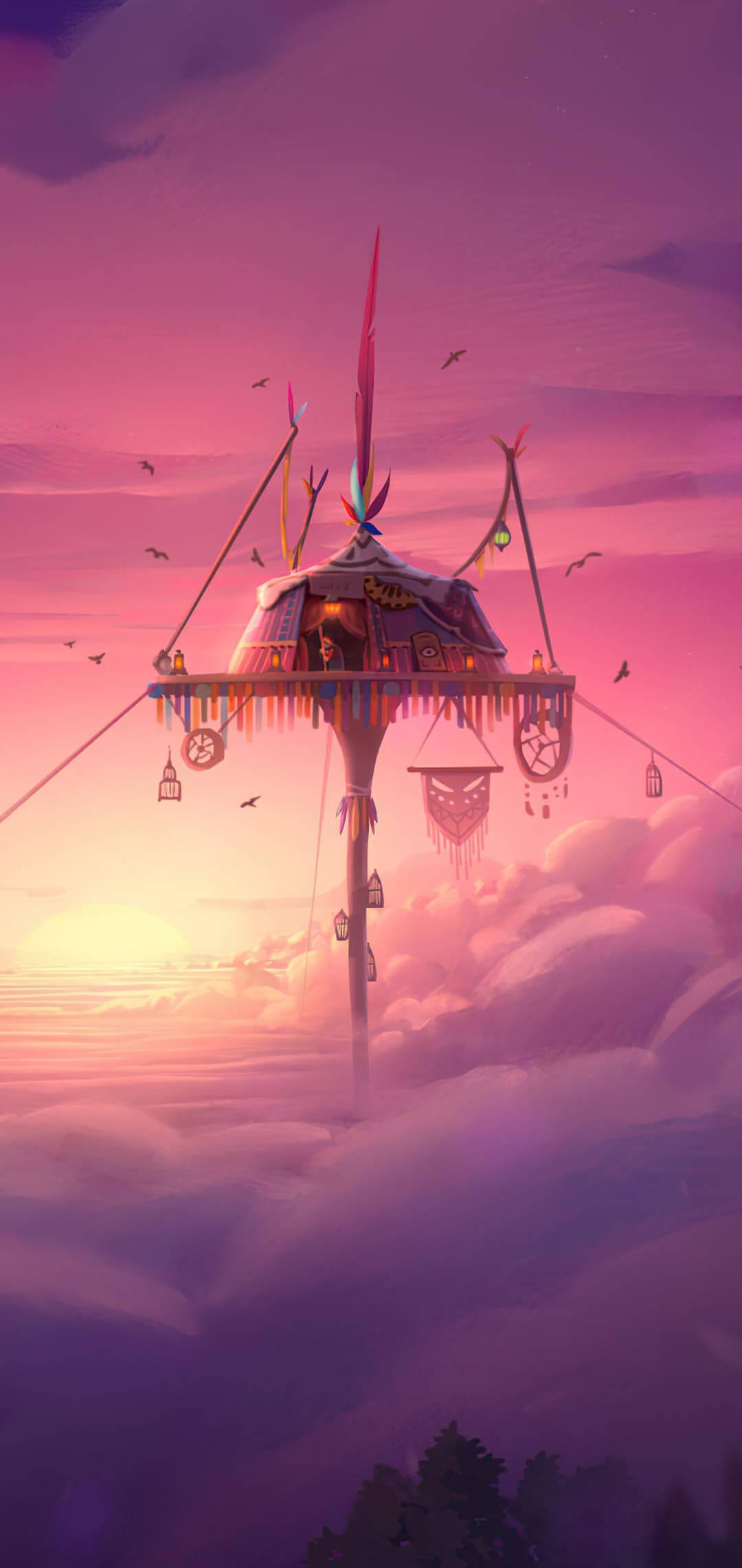 Iphone Aesthetic Tent In The Sky — 1080x2280 wallpaper