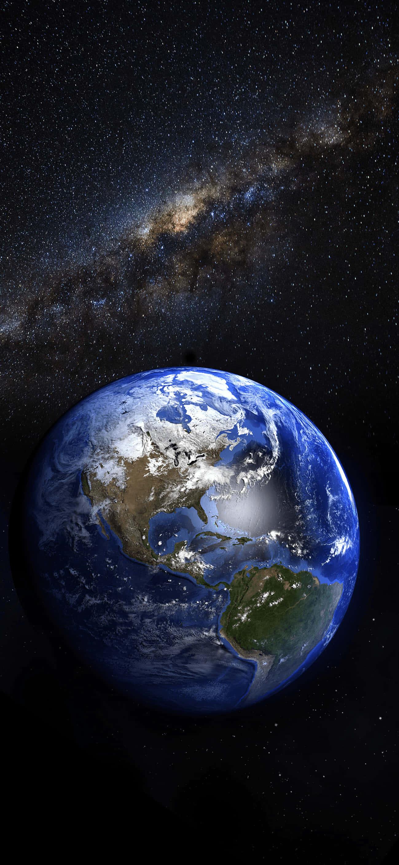 IPhone Earth With Stars In The Galaxy — 1299x2813 wallpaper