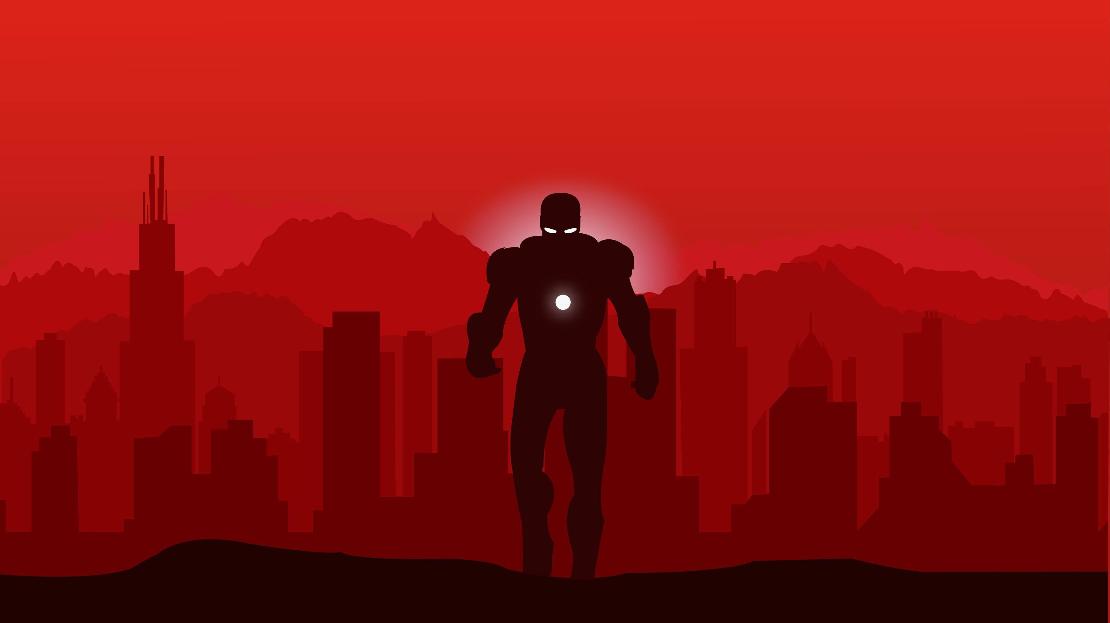 Iron Man Full HD City — 3840x2155 wallpaper