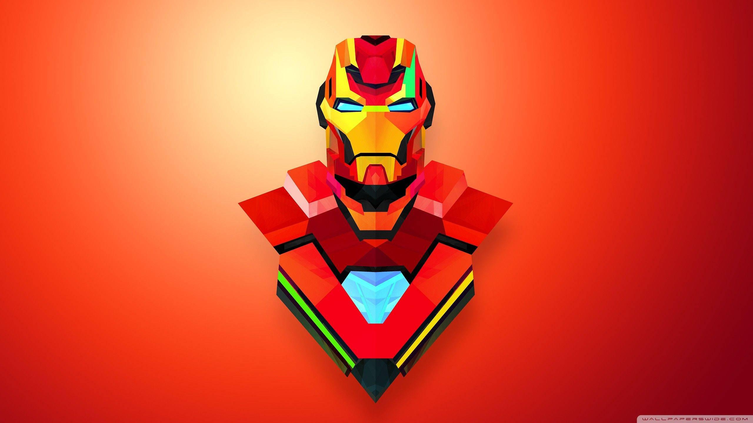 Iron Man Full HD Color Block — 2560x1440 wallpaper