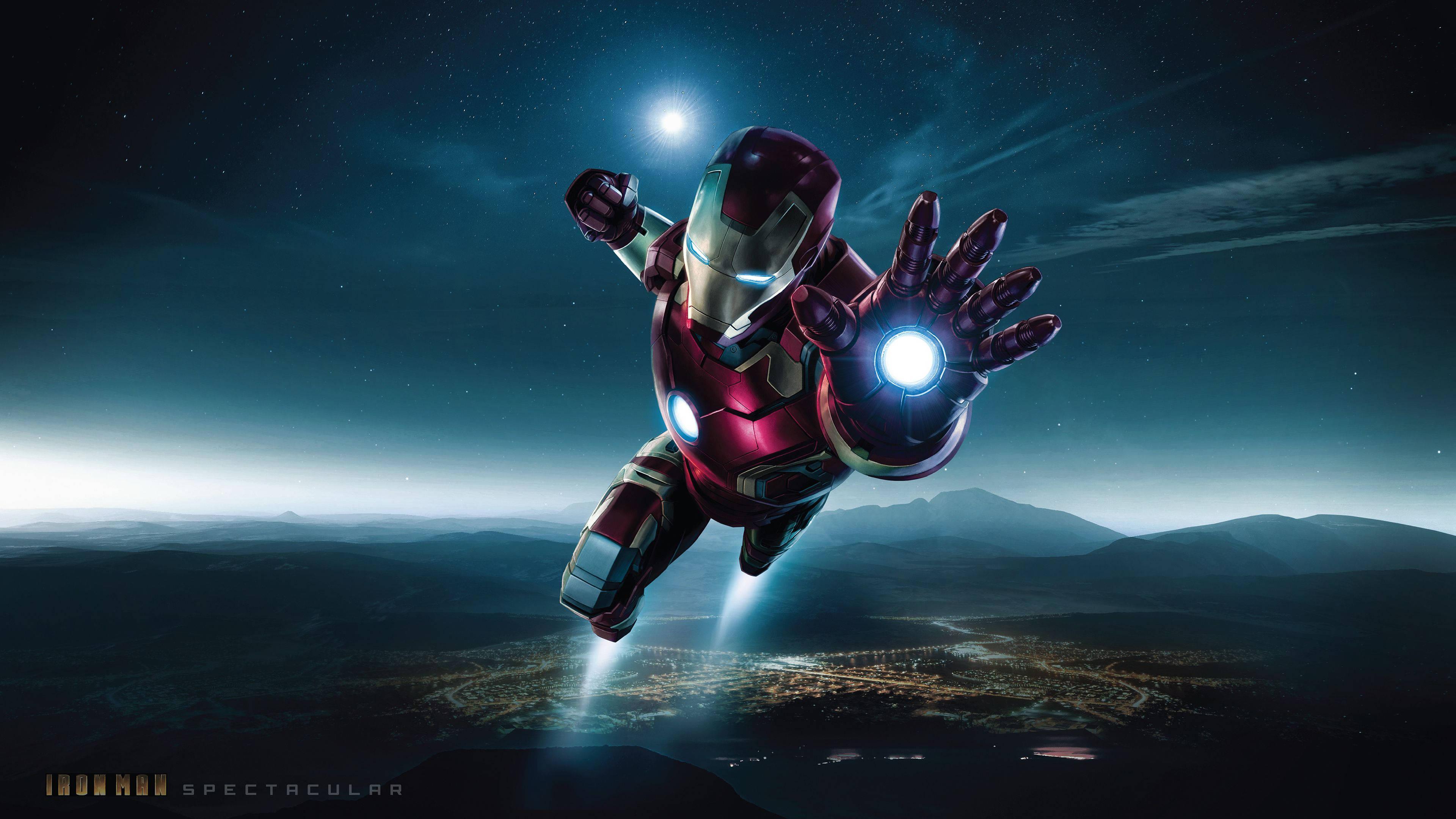 Iron Man Full HD Flying — 3840x2160 wallpaper