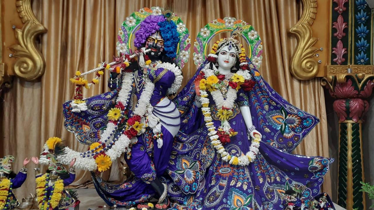 ISKCON Krishna And Radha In Blue — 1280x720 wallpaper