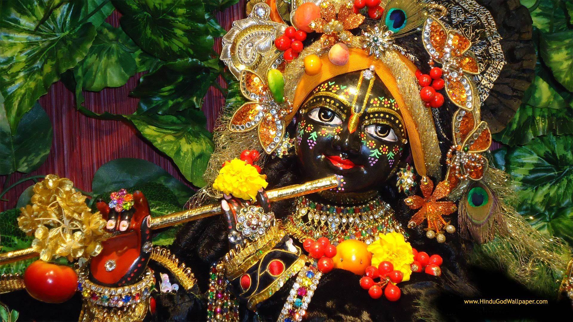 ISKCON Tribute To Krishna With Gold Tilaka — 1920x1080 wallpaper