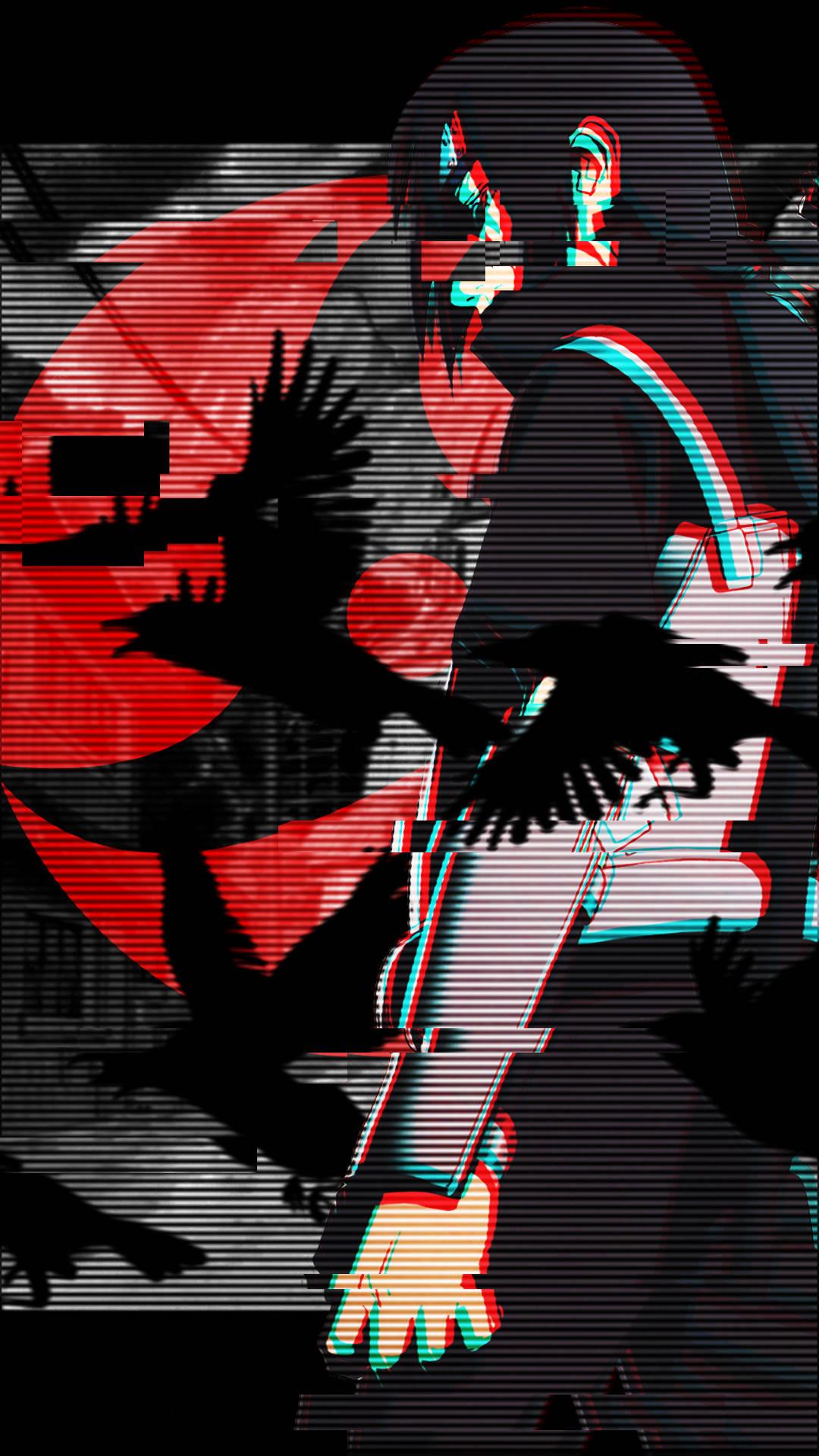 Itachi Phone Glitch Design — 1080x1920 wallpaper