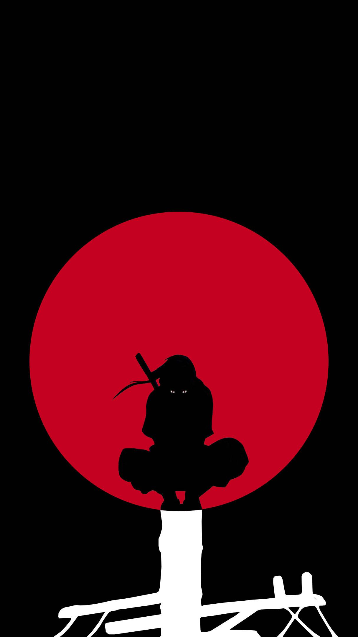 Itachi Phone Red Moon Tower — 1215x2160 wallpaper