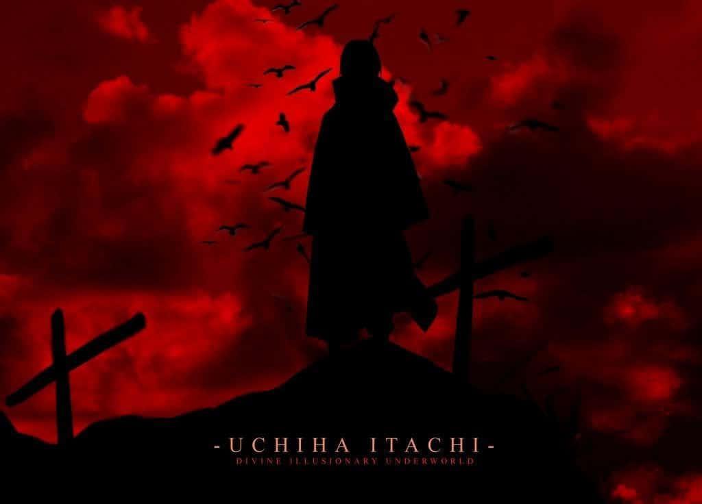 Itachi Uchiha with an intense glare