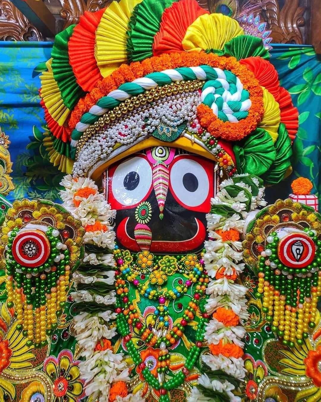Jagannath Wearing Colourful Headdress — 1080x1350 wallpaper