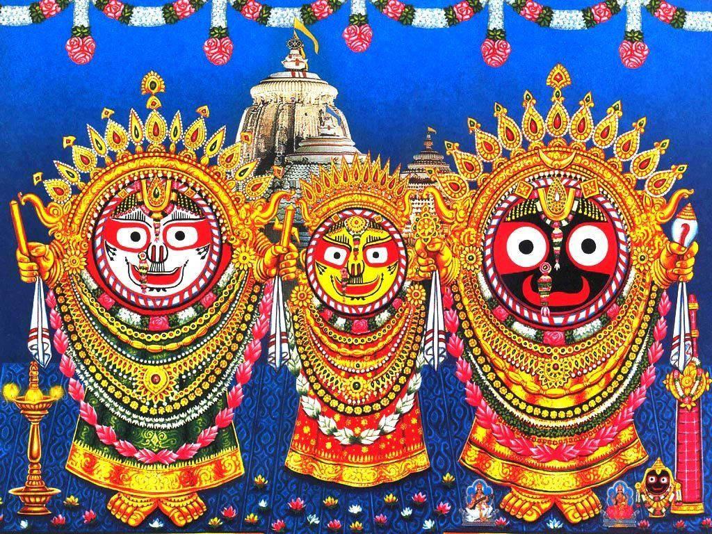 Jagannath Wearing Gold Ornate Headdress — 1024x768 wallpaper