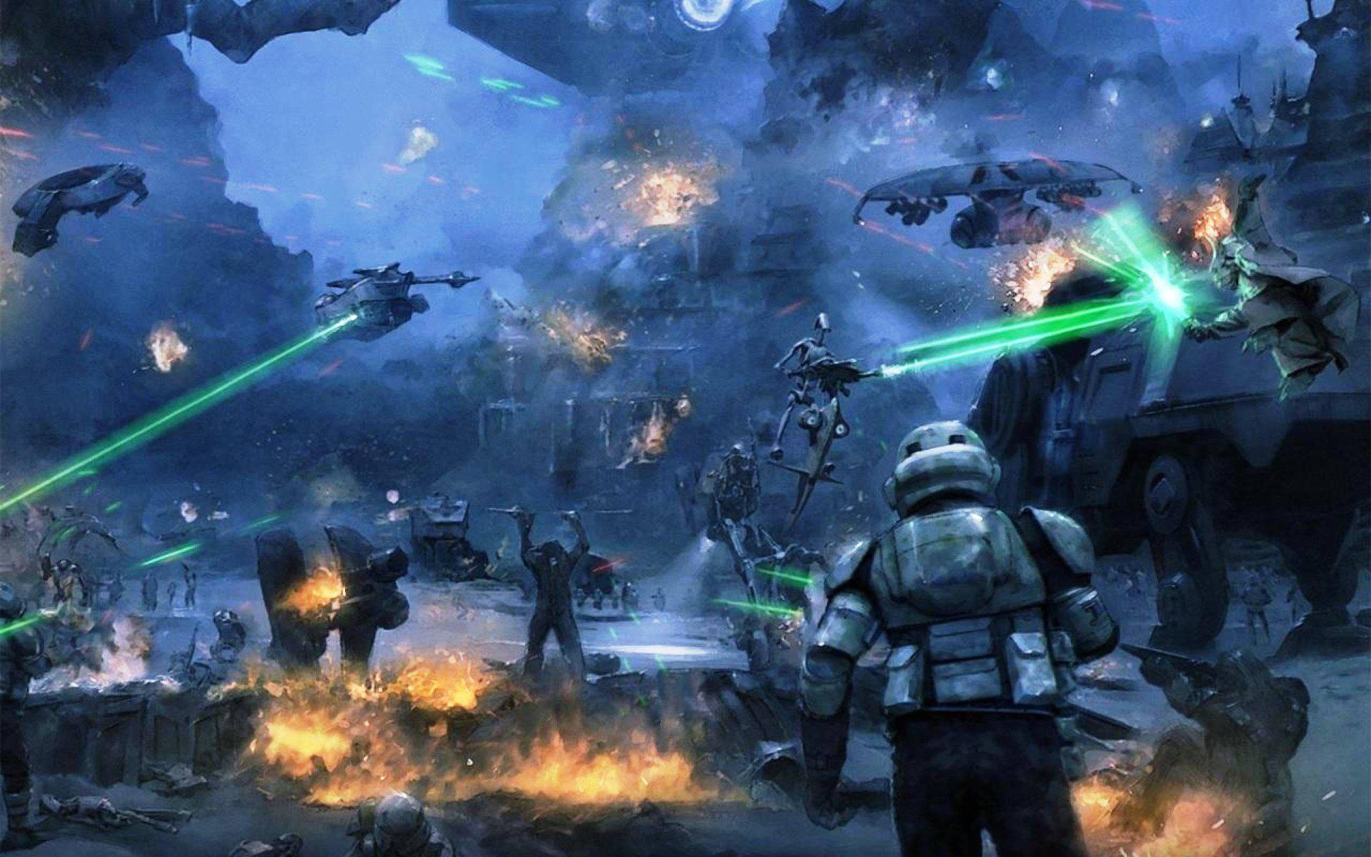 Jedi Knights Engage in a Lightsaber Battle