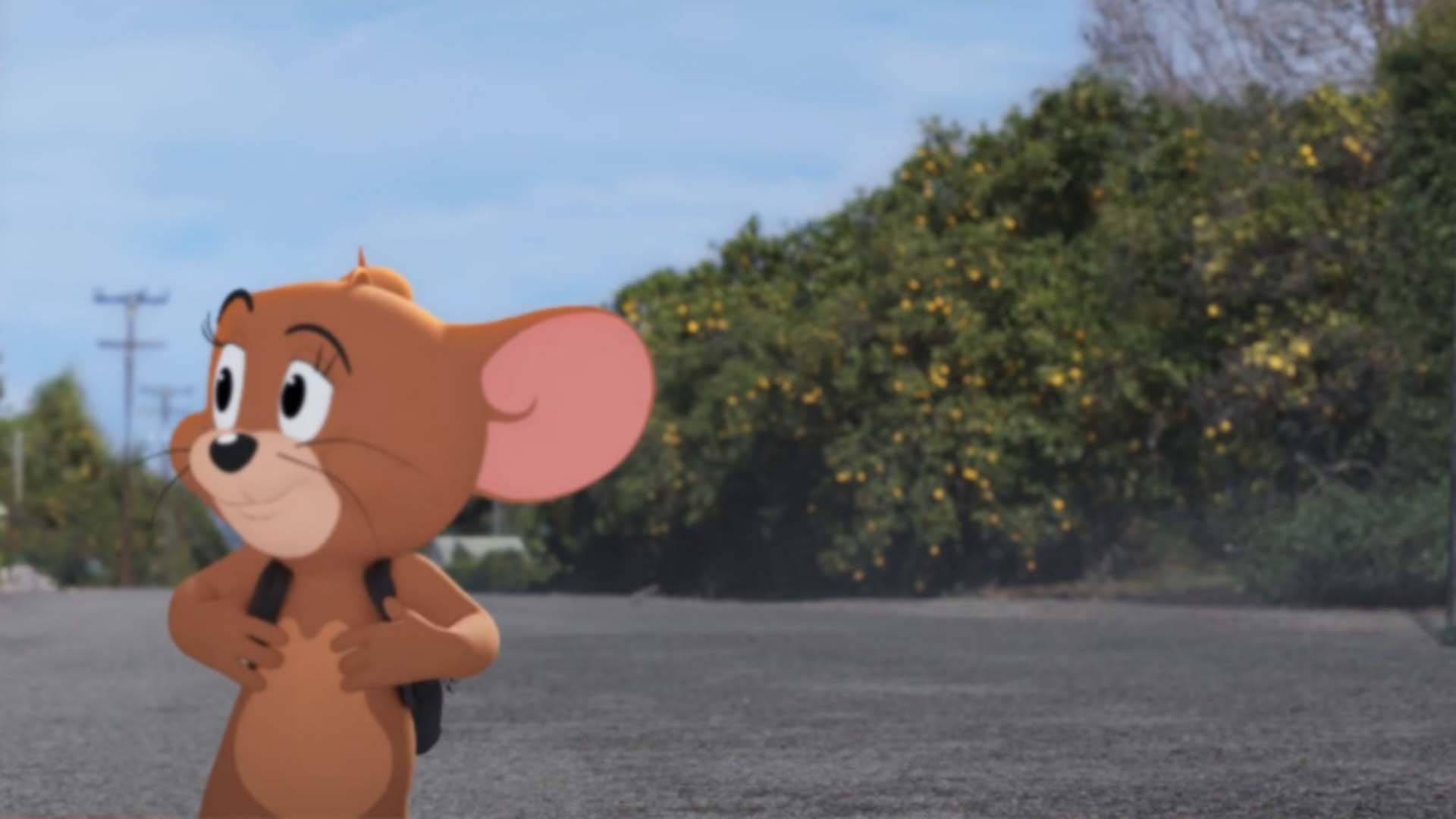 Jerry Mouse Walks At Road — 1920x1080 wallpaper