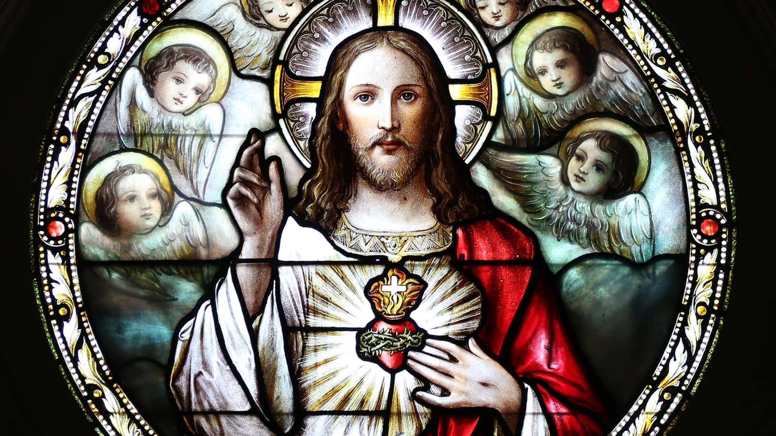 Jesus Christ Stained Glass Picture — 1600x900 wallpaper