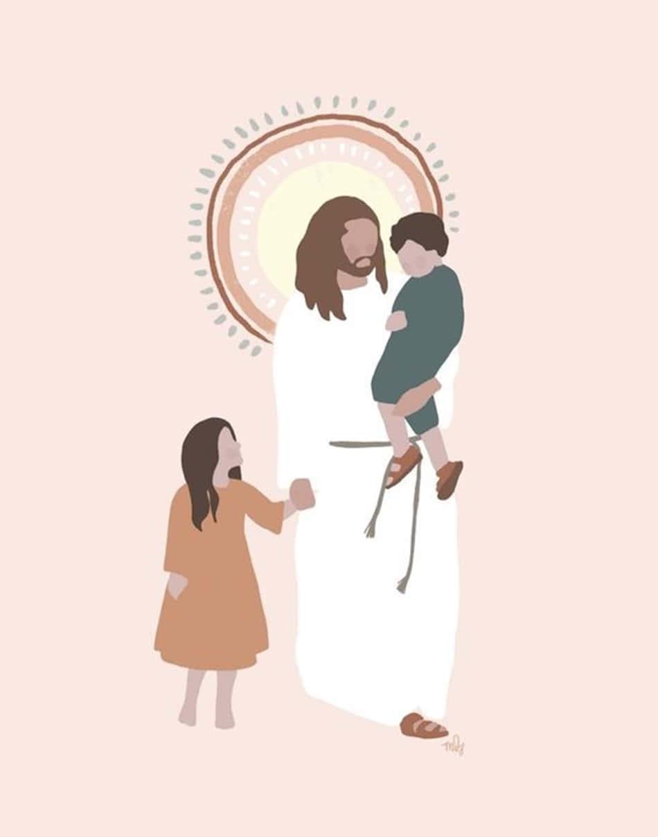 jesus with children and a baby — 950x1208 wallpaper