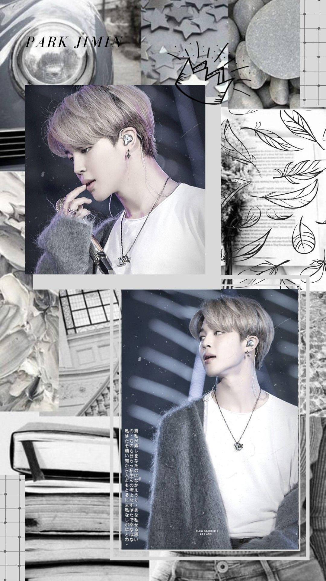 Jimin Grey Aesthetic — 1080x1920 wallpaper