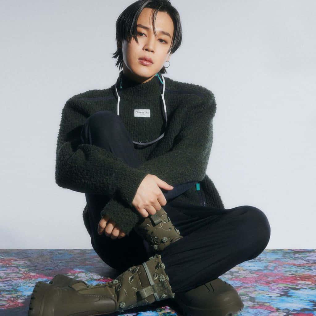 Jimin of Korean Pop Group BTS Stunning with His Signature Look — 1024x1024 wallpaper