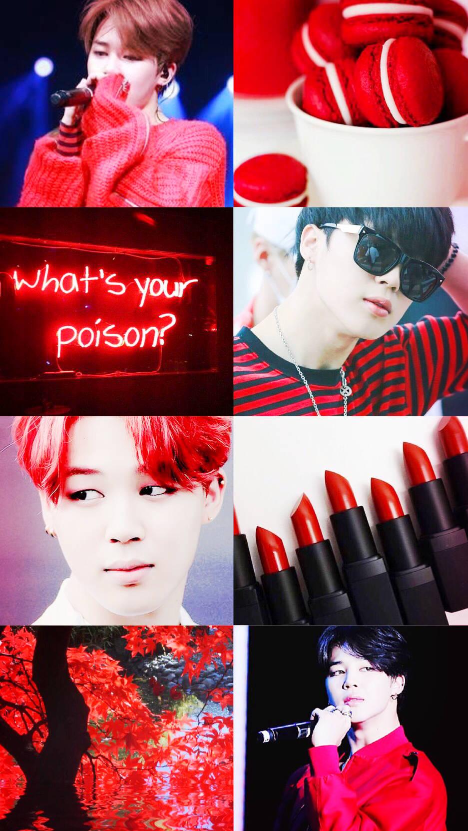 Jimin Red Collage — 937x1663 wallpaper