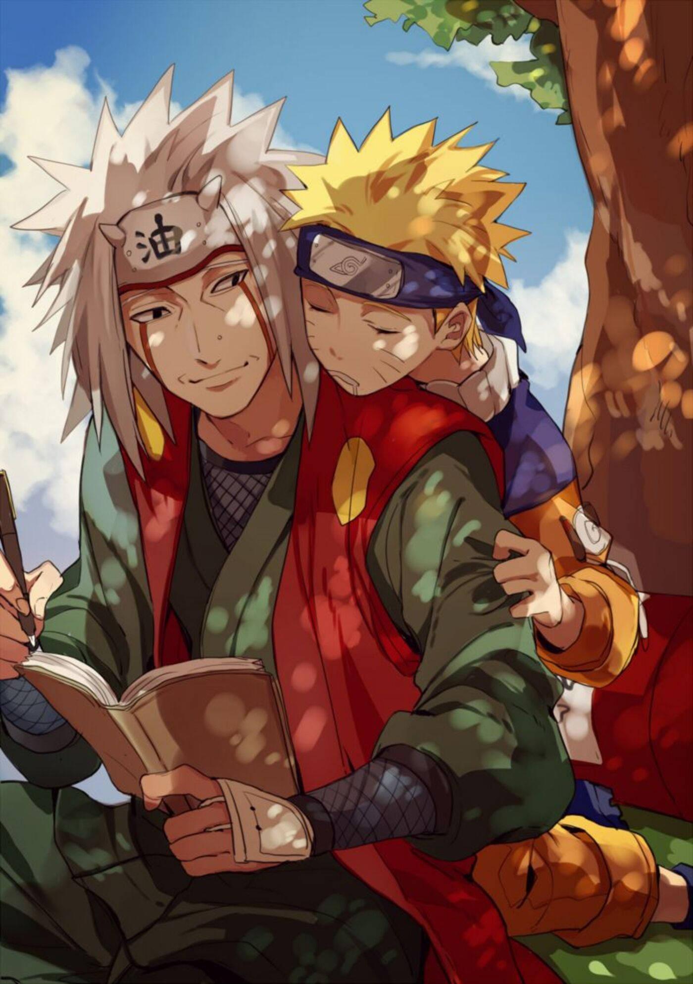 Jiraiya and Naruto Sweet Moment — 1400x1986 wallpaper