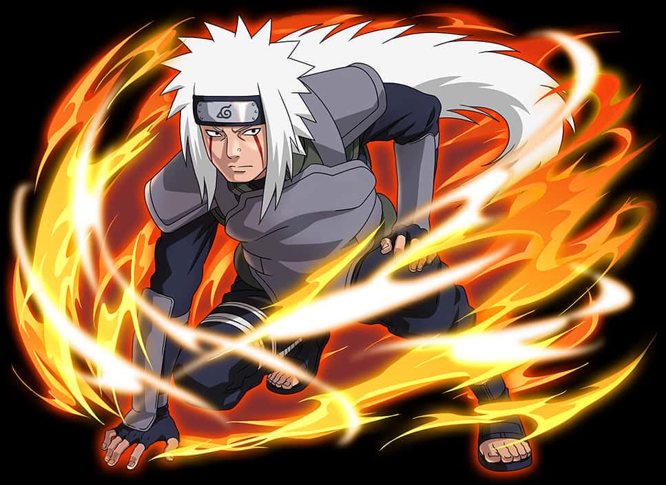 Jiraiya Ninjain Flames — 967x704 wallpaper
