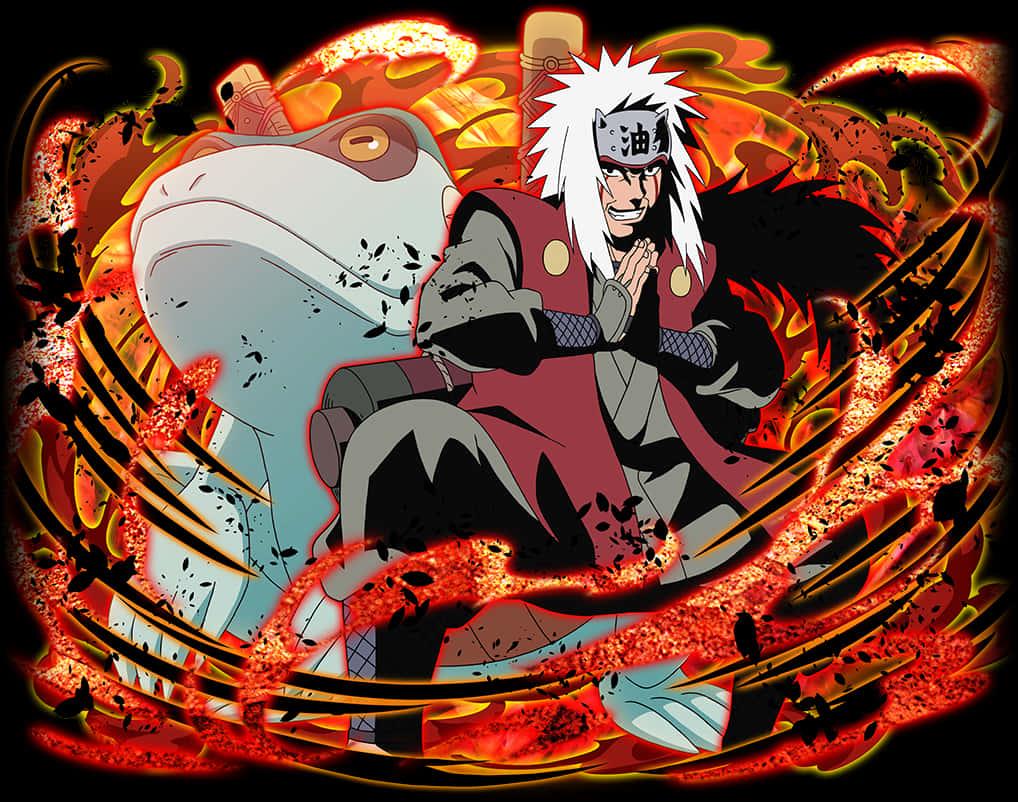 Jiraiyaand Gamabunta Battle Stance — 1018x802 wallpaper