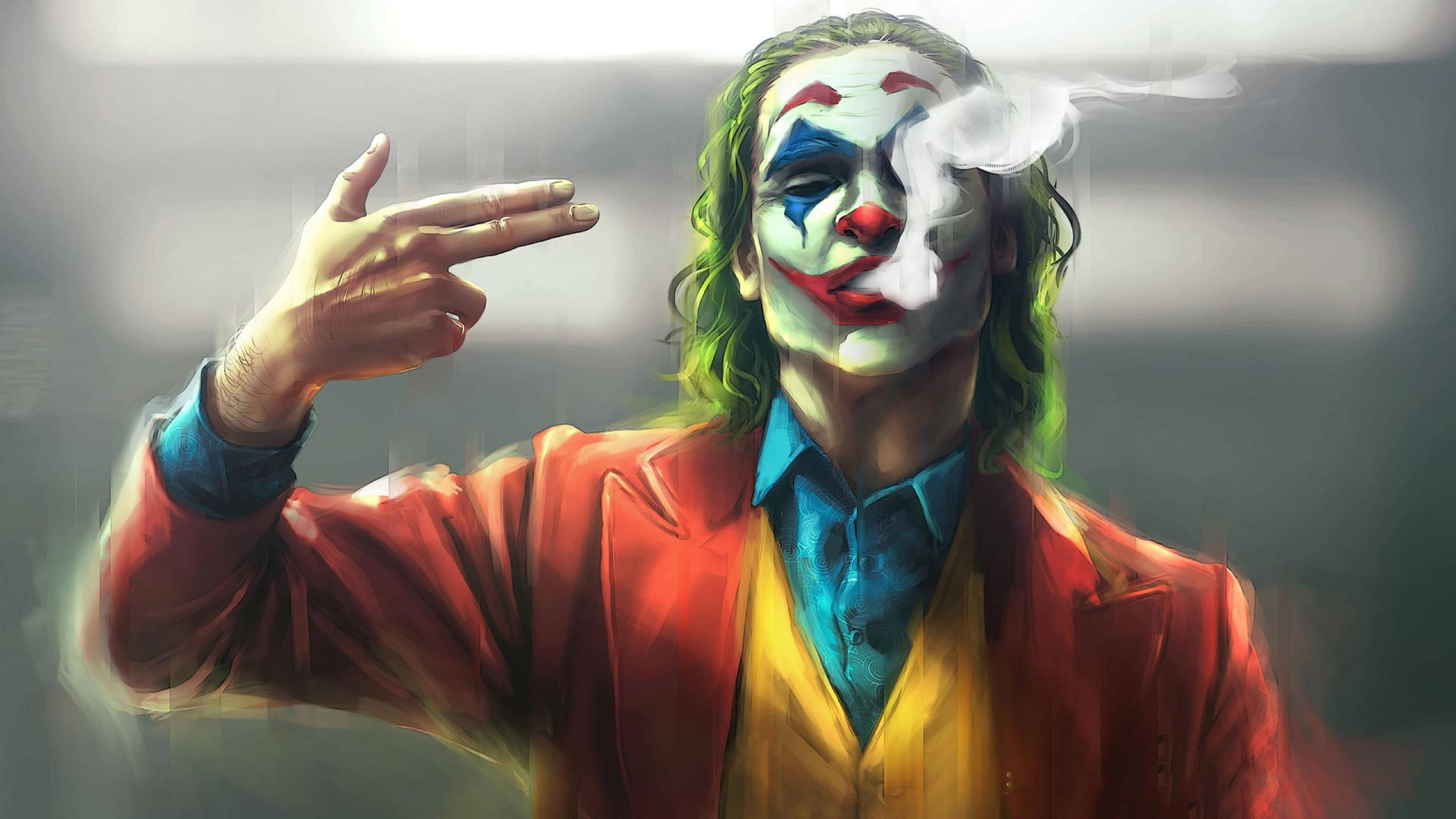Joker 2019 Smoking Painting — 5120x2880 wallpaper