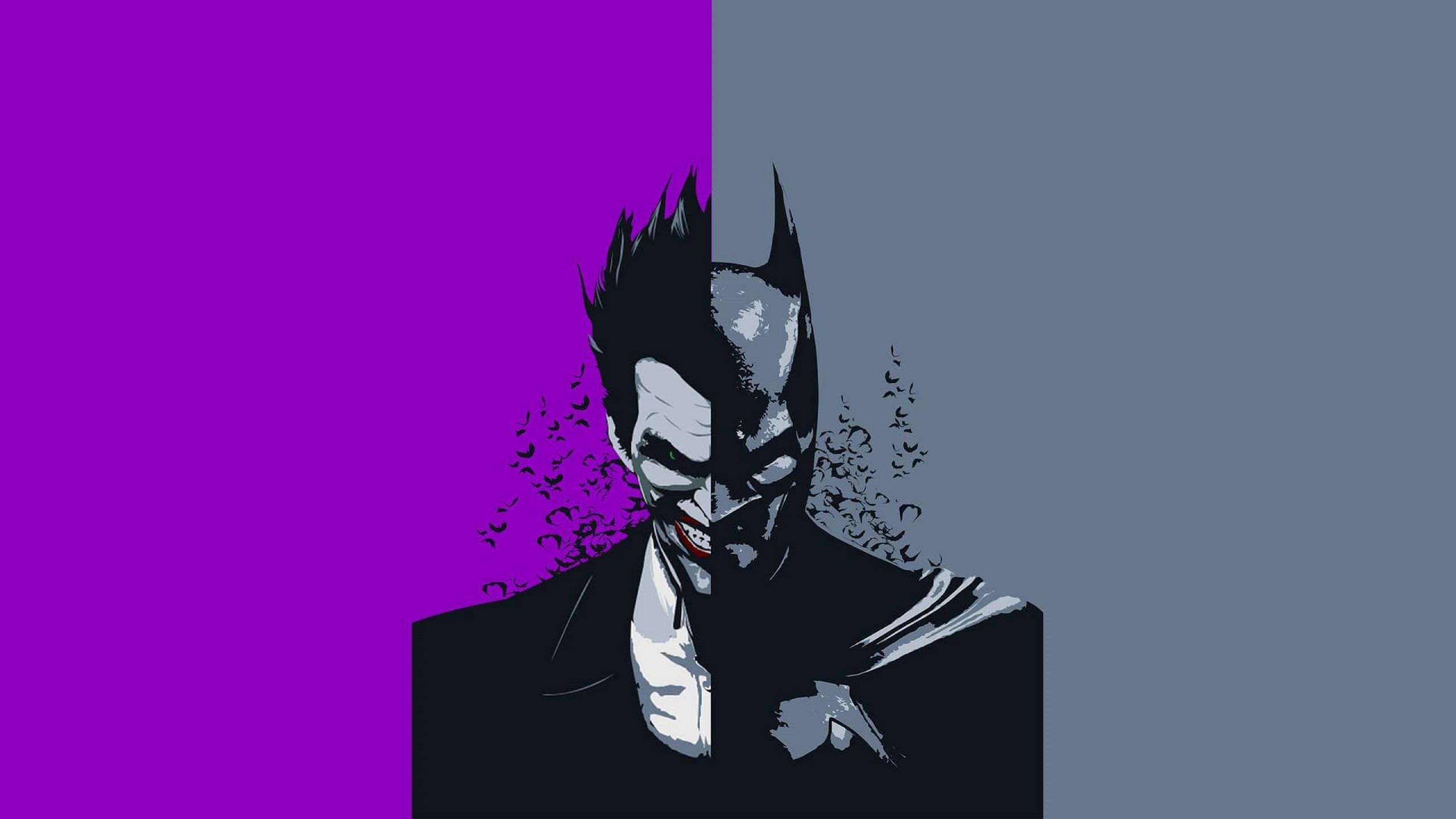 Joker Batman Face-Off Art — 2560x1440 wallpaper