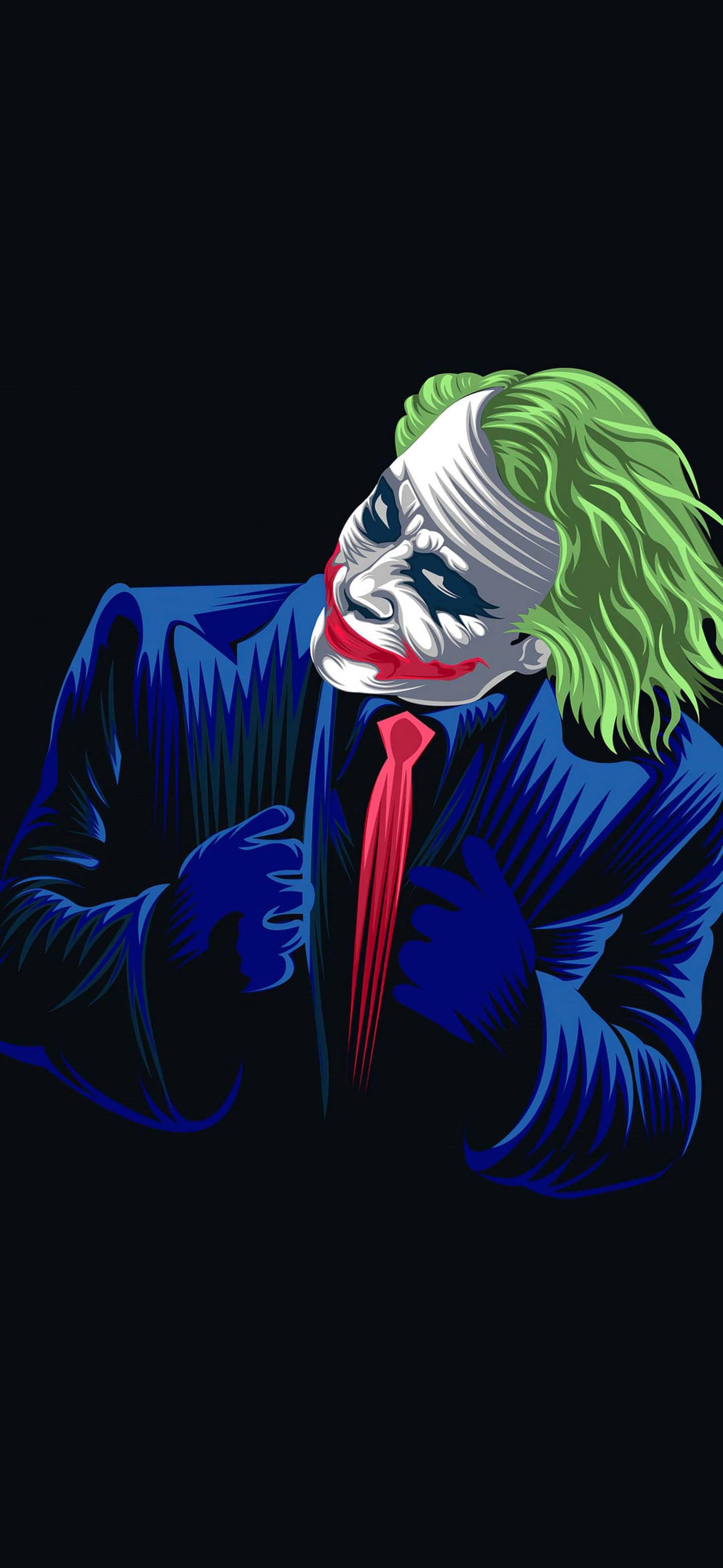 Joker Ledger Neon Portrait — 1440x3120 wallpaper