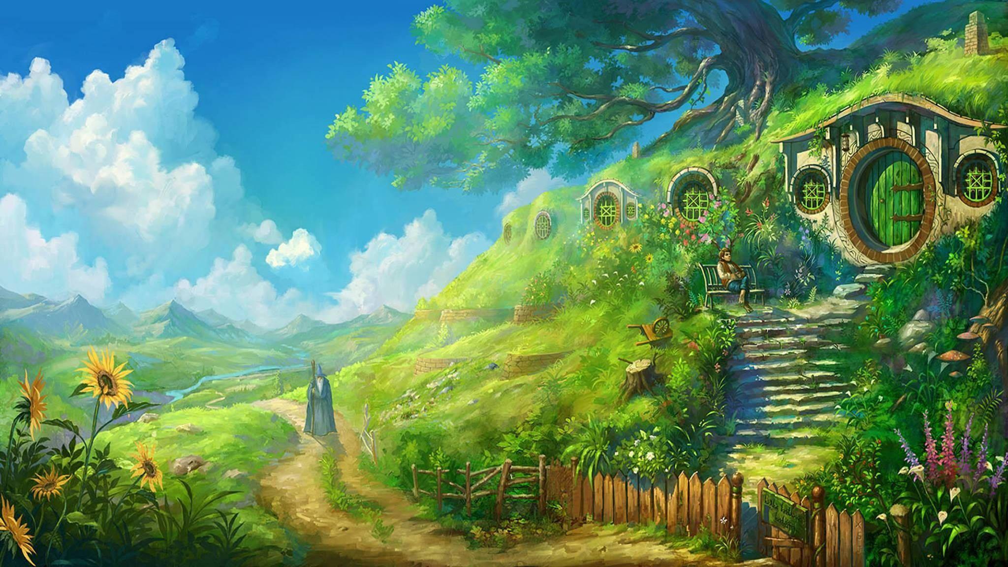 Journey to an enchanted world with Studio Ghibli — 2048x1152 wallpaper