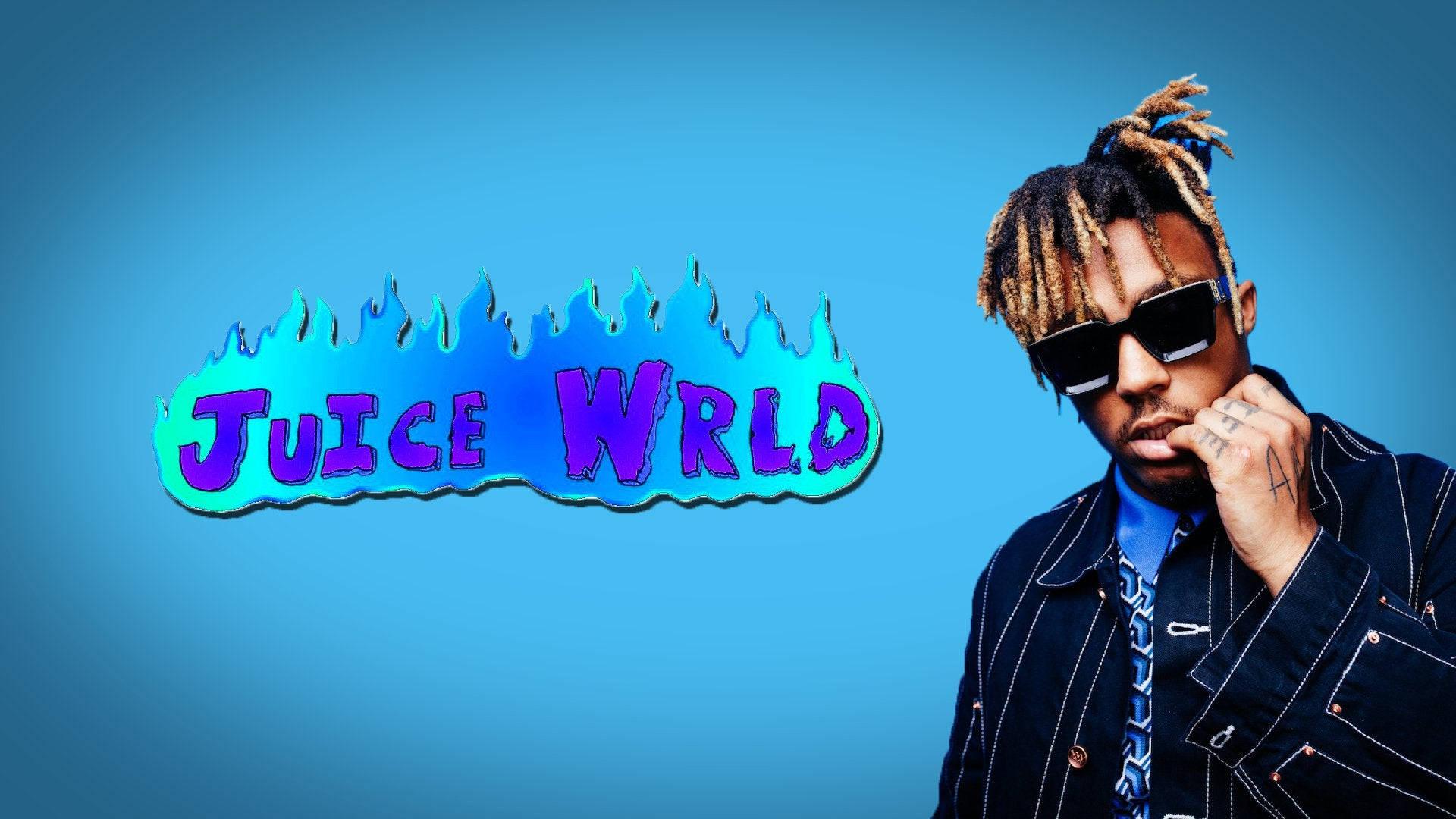 Juice Wrld Blue Flames — 1920x1080 wallpaper